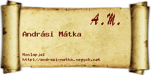 Andrási Mátka névjegykártya